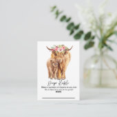 Diaper Koe Floral Enclosure Raffle Highland Informatiekaartje (Staand voorkant)