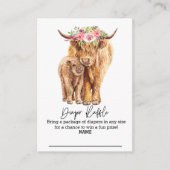 Diaper Koe Floral Enclosure Raffle Highland Informatiekaartje (Voorkant)