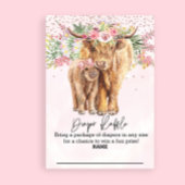 Diaper Koe Floral van Raffle Pink Girl Highland Informatiekaartje