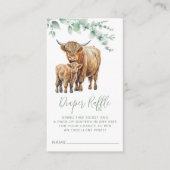 Diaper Koe Greenery Baby shower Raffle Highland Informatiekaartje (Voorkant)