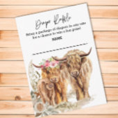 Diaper Koe Raffle Highland Couple Pampas Grass Informatiekaartje
