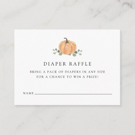 Diaper over raffle-behuizing | Herfst Waterverf Pu Informatiekaartje (Voorkant)