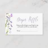 Diaper Paars Wildflower Baby shower Raffle Informatiekaartje (Voorkant)