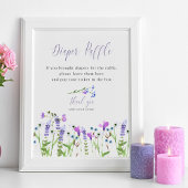 Diaper Paars Wildflower Baby shower Raffle Poster