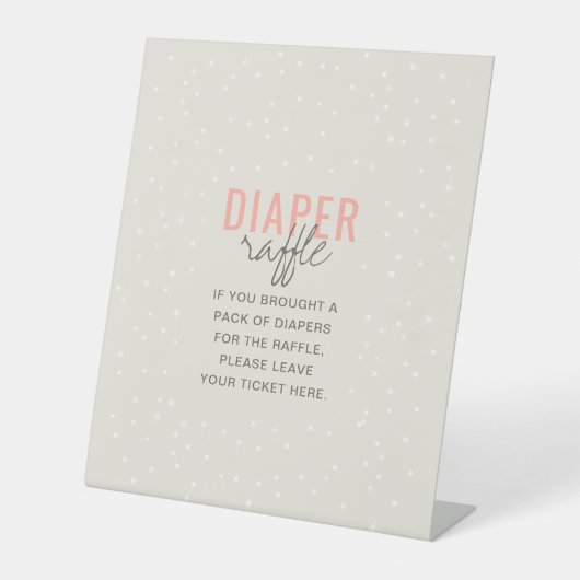 Diaper Raffle Adventure ziet uit naar roze meisjes Reclamebord Met Voetstuk (Voorkant)