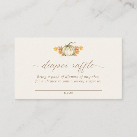 Diaper Raffle - Autumn Herfst Baby shower | Informatiekaartje (Voorkant)
