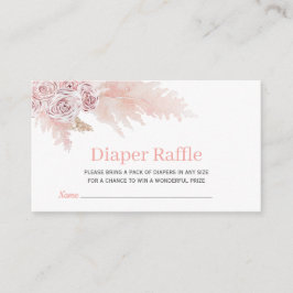 Diaper Raffle Baby shower Boho Floral Enclosure Informatiekaartje