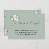 Diaper Raffle Baby shower Enclosure Card Details Informatiekaartje (Voorkant / Achterkant)