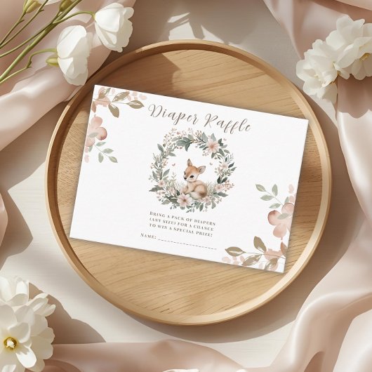 Diaper Raffle Baby Shower Game Cute Bear Informatiekaartje