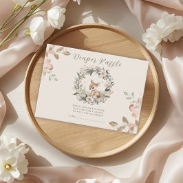 Diaper Raffle Baby Shower Game Cute Bear Informatiekaartje