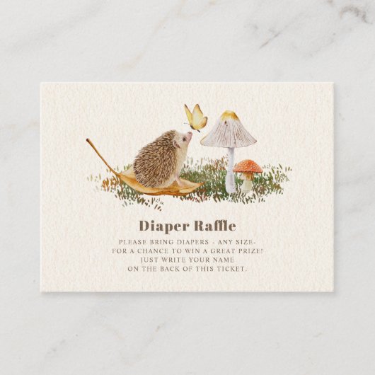 Diaper Raffle Baby shower Hedégel Butterfly Informatiekaartje (Voorkant)