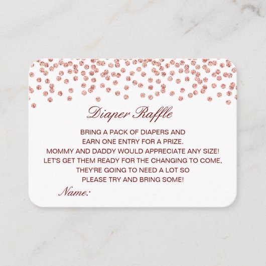 Diaper Raffle Baby Shower Insert Printed Informatiekaartje (Voorkant)