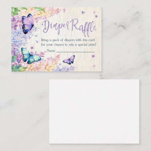 Diaper Raffle | Baby shower-uitnodigingskaart Informatiekaartje (Voorkant / Achterkant)