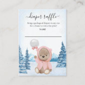 Diaper Raffle Baby Teddy Bear Winter Kerstmis Informatiekaartje (Voorkant)