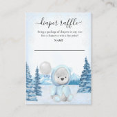Diaper Raffle Baby Teddy Bear Winter Kerstmis Informatiekaartje (Voorkant)