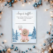 Diaper Raffle Baby Teddy Bear Winter Kerstmis Informatiekaartje