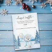 Diaper Raffle Baby Teddy Bear Winter Kerstmis Informatiekaartje