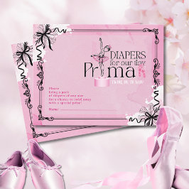 Diaper Raffle Ballet Theme Card Kaart