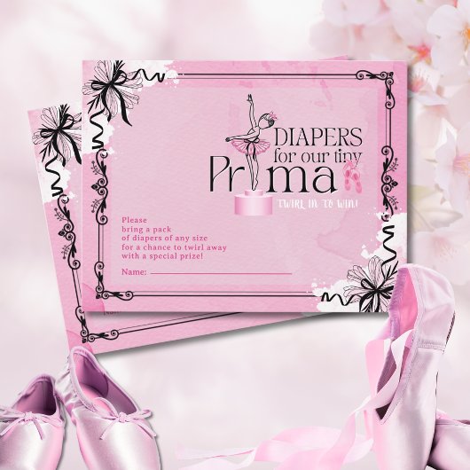 Diaper Raffle Ballet Theme Card Kaart