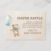 Diaper Raffle Barly Wait Teddy Bear Baby shower Informatiekaartje (Voorkant)