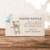 Diaper Raffle Barly Wait Teddy Bear Baby shower Informatiekaartje