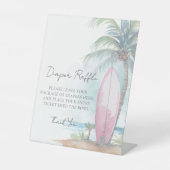 Diaper Raffle Beach Baby Shower Reclamebord Met Voetstuk (Voorkant)