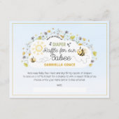 Diaper Raffle Bee Theme Card Notitiekaartje (Voorkant)