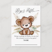 Diaper Raffle Beer Boho Pampas Grass Barly Wait Informatiekaartje (Voorkant)