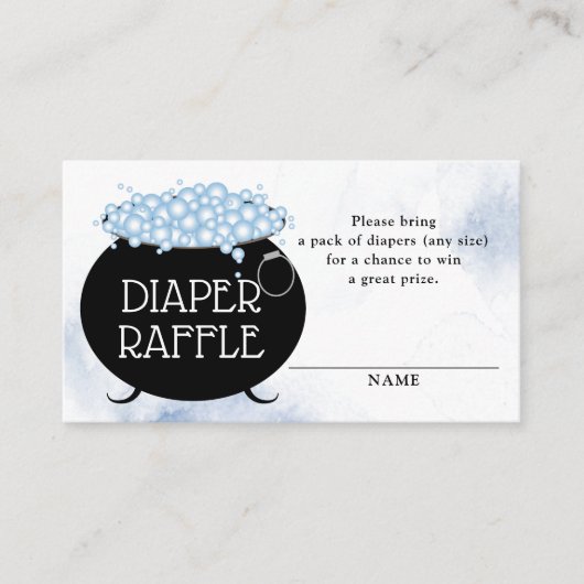 Diaper Raffle Blue Brew Halloween Baby Showe Informatiekaartje (Voorkant)