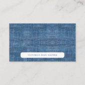 Diaper Raffle Blue Jean Baby Denim Baby Shower Informatiekaartje (Achterkant)