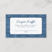 Diaper Raffle Blue Jean Baby Denim Baby Shower Informatiekaartje (Voorkant)