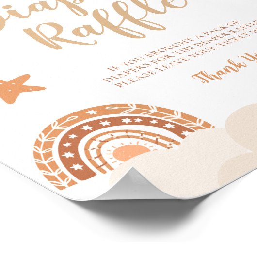 Diaper Raffle Boho Rainbow Sign Poster (Hoek)