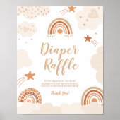 Diaper Raffle Boho Rainbow Sign Poster (Voorkant)