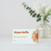 Diaper Raffle Boho Retro Boy Baby Shower Informatiekaartje (Staand voorkant)