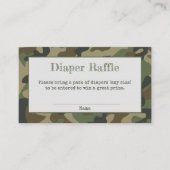 Diaper Raffle Boy Baby shower Camo Informatiekaartje (Voorkant)
