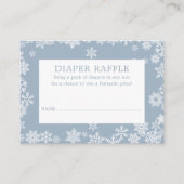 Diaper Raffle Boy Winter Baby Shower Dusty Blue Informatiekaartje (Voorkant)