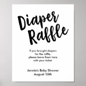 Diaper Raffle Bruspenseel Baby shower Display Poster (Voorkant)
