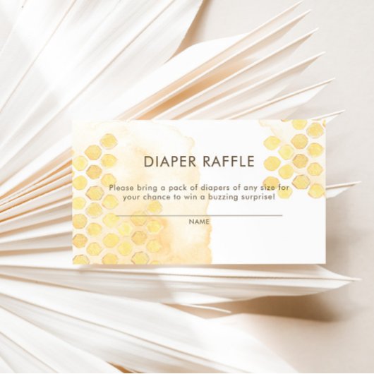 Diaper Raffle Bumblebee Honeycomb Informatiekaartje