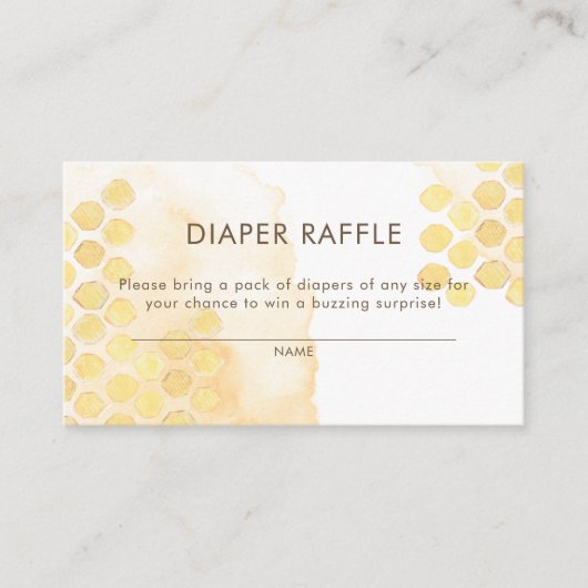 Diaper Raffle Bumblebee Honeycomb Informatiekaartje (Voorkant)