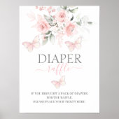 Diaper Raffle Butterfly-teken Poster (Voorkant)