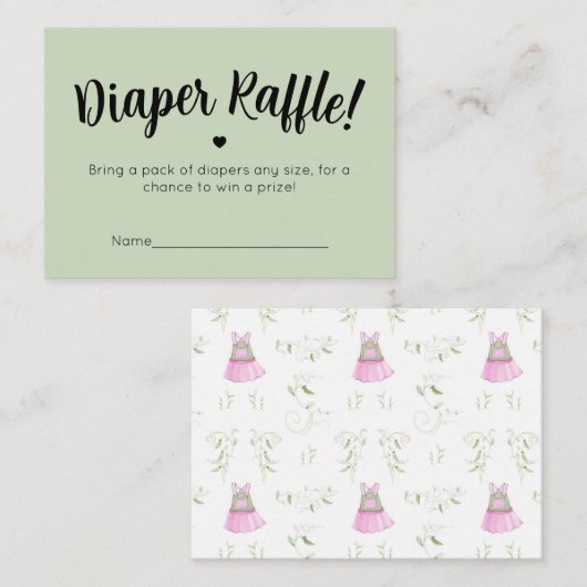 Diaper Raffle Card Informatiekaartje (Voorkant / Achterkant)
