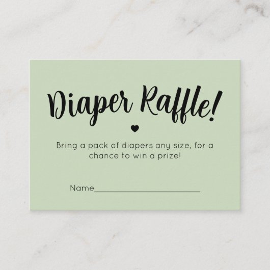 Diaper Raffle Card Informatiekaartje (Voorkant)