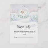 Diaper Raffle Card Our Little Snowbaby Shower Informatiekaartje (Voorkant)
