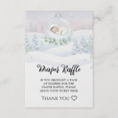 Diaper Raffle Card Our Little Snowbaby shower  Informatiekaartje (Voorkant)