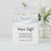 Diaper Raffle Card Our Little Snowbaby shower  Informatiekaartje (Staand voorkant)