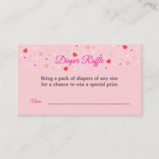 Diaper Raffle Card to Include with Invitations Informatiekaartje (Voorkant)