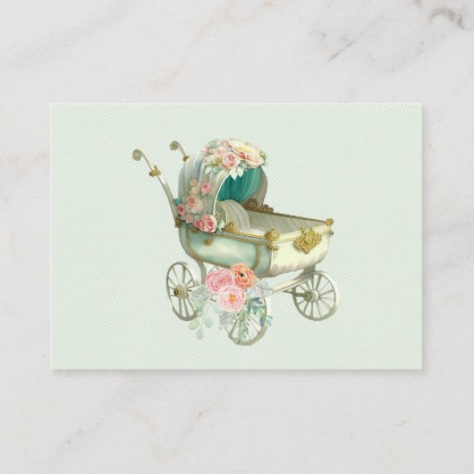 Diaper Raffle Carriage Bows Green Gingham Informatiekaartje (Achterkant)