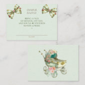Diaper Raffle Carriage Bows Green Gingham Informatiekaartje (Voorkant / Achterkant)
