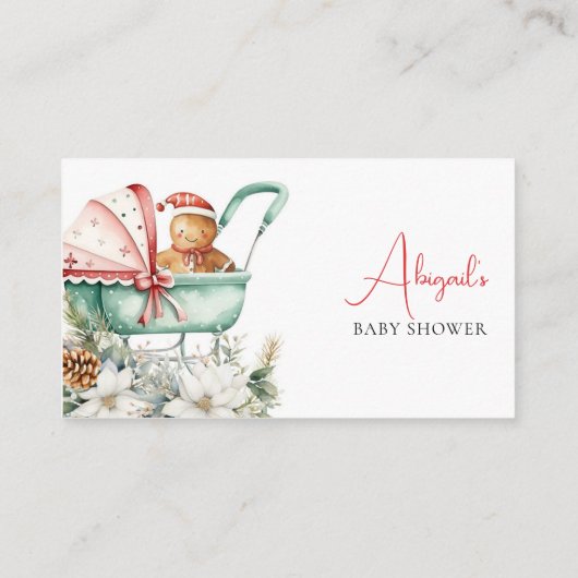 Diaper Raffle Christmas Gingerbread Baby Shower Informatiekaartje (Achterkant)