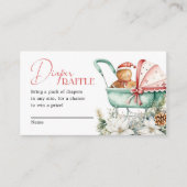 Diaper Raffle Christmas Gingerbread Baby Shower Informatiekaartje (Voorkant)